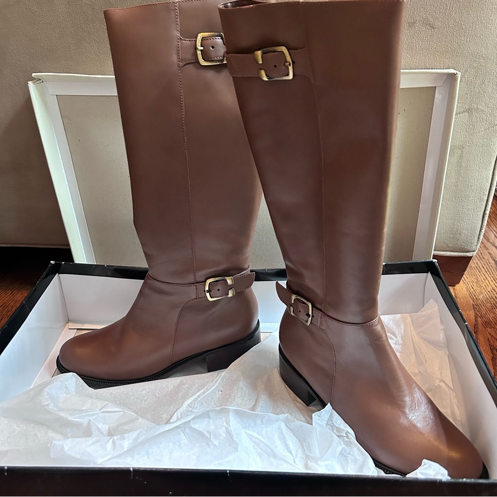 NEW Indeed Brown Leather Tall Boots for Women